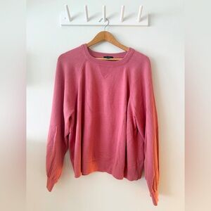 J. Crew Women's Pink Cotton-Cashmere Pullover Sweatshirt XXL